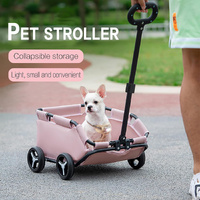 Black Foldable Pet Travel Wagon for Small Dogs - Lightweight and Portable thumbnail