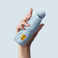 Yellow Compact 5-Fold Umbrella with UV Protection, Wind Resistance, and Travel-Friendly Design thumbnail