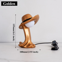 Gold Creative Cowboy Hat USB Table Lamp for Home and Office Decor thumbnail