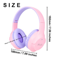 Pink Wireless Bluetooth Headphones with Hi-Fi Bass, Foldable Design, and Card Slot thumbnail