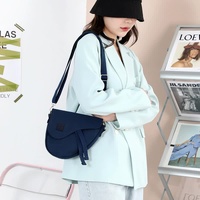 Gray Compact Nylon Crossbody Shoulder Bag - Stylish and Lightweight Sling Purse thumbnail