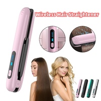 Green Wireless Rechargeable Hair Straightener with 5000mAh Battery - Portable Design & Adjustable Temperature thumbnail