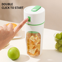 Green Portable USB Rechargeable Juicer Bottle - 2-in-1 Blender and Drink Cup, 480mL thumbnail