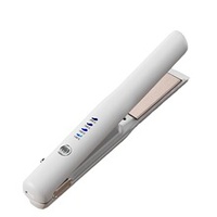 White Portable Wireless Hair Straightener with Adjustable Temperature - USB Type-C Charging, Lightweight Design thumbnail