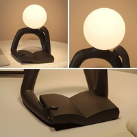 Black Creative Book Reader Desk Lamp - USB Powered, Modern Resin Design thumbnail