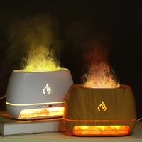 Black Himalayan Salt Flame Aroma Diffuser - 250ml Ultrasonic Humidifier with 7-Color LED Light for Relaxation and Decor thumbnail
