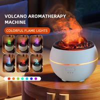 Volcanic Flame Aroma Diffuser (Black Ordinary Style)- 360ml Ultrasonic Humidifier with 7-Color LED Light and Adjustable Mist for Home and Office thumbnail