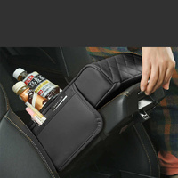 GT-6 No embroidery Beige ,Multifunctional Car Armrest Storage Box Cushion - Universal Fit with Cup Holder and Tissue Dispenser thumbnail