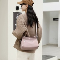 Mocha Gray Waterproof Nylon Crossbody Bag - Lightweight and Adjustable Strap Shoulder Bag for Women thumbnail