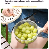 2PCS Brown Double-Layer Fruit and Vegetable Drain Basket - Multifunctional Collapsible Kitchen Strainer with Handle for Washing and Storage thumbnail