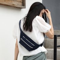 Grey Casual Chest Bag - Water-Resistant Compact Waist Pack for Women with Adjustable Strap thumbnail