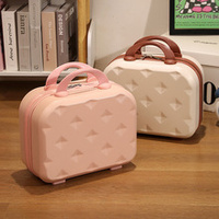Pink 14-inch Mini Handheld Luggage Case - Stylish Makeup and Storage Box with ABS Shell thumbnail