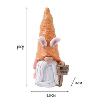 Easter Bunny Gnome Figurines - Handmade Carrot Hat Decorations for Easter Home Decor thumbnail