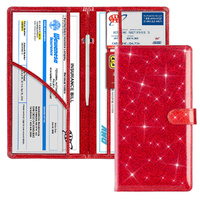 Red Sparkling Document Organizer Wallet - 24x12.8cm, Lightweight and Durable thumbnail