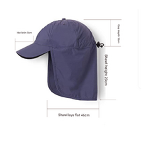 Nevy Blue UV Protection Outdoor Sun Hat with Neck Flap - Lightweight and Breathable thumbnail