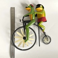 Whimsical Frog Garden Wind Spinner – Metal Yard Art with Cycling Frogs thumbnail