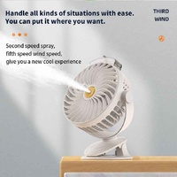 Blue Portable Clip-On Mist Fan - Rechargeable Cooling Fan with Adjustable Spray Modes thumbnail