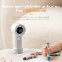 White Portable Mini Bladeless Fan - Rechargeable Handheld Fan with LED Display thumbnail