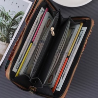 F Elegance Vintage Bohemian Style Wallet with Multi-Compartment Design - Large Capacity Zipper Clutch for Women thumbnail