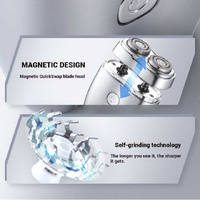 Blue Portable Twin-Head Electric Shaver - Compact Rechargeable Razor for Men thumbnail