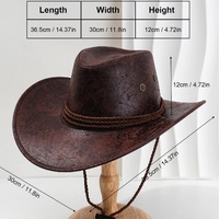 Black Classic Western Cowboy Hat with Wide Brim - Durable and Stylish Design thumbnail