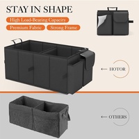 Black 46L Car Organizer Storage Box with Multiple Compartments and Pockets thumbnail