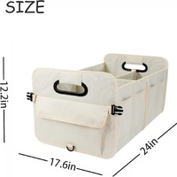 White Large Car Storage Organizer with Handles, 24x17.6x12.2 in, Collapsible thumbnail