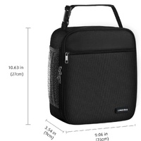 Black-grey Set of 2 Handheld Insulated Lunch Bags for Food Storage thumbnail