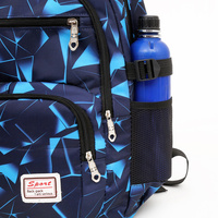 Blue Stylish 3-Piece Backpack Set with Unique Geometric Design thumbnail