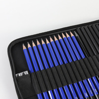 Blue 40-Piece Drawing Pencil Set, Professional Art Kit in Convenient Storage Case thumbnail