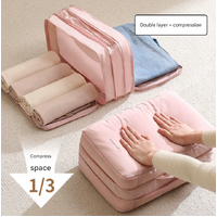 Blue Multifunctional Compact Travel Organizer Bag Stores 6-8 Essentials for Easy Access thumbnail