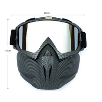 Black Sleek Black Full-Face Snow Goggles with Mirror Lens - Ultimate Protection and Comfort thumbnail