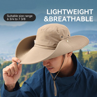 Military Green Outdoor UV Protection Wide-Brim Boonie Hat with Mesh Ventilation thumbnail