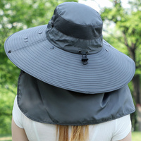 Yellow Wide Brim Sun Protection Hat with Face Shield - Adjustable for Ultimate UV Protection thumbnail
