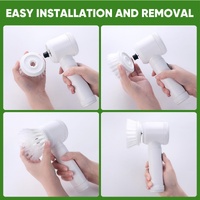 White Electric Cleaning Brush with Multiple Attachments - Rechargeable and Versatile for Home and Kitchen Use thumbnail