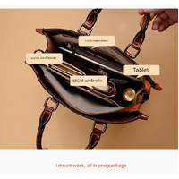 Brown Elegant Leather Handbag - Stylish Brown Tote with Adjustable Strap, Spacious and Durable thumbnail
