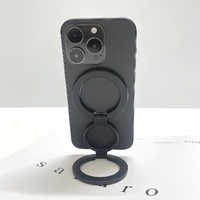 Silver Magnetic Phone Ring Stand - 360 Degree Rotating, Slim Design for Convenient Grip and Hands-Free Viewing thumbnail