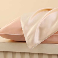 Black Luxury Double-Sided Satin Silk Pillowcase - Summer Cooling Polyester Pillow Cover Set(Without Pillow Core) thumbnail