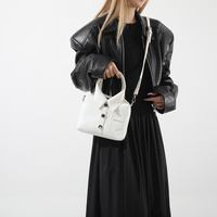 White Trendy Shirt-Inspired PU Shoulder Bag | Stylish Handbag with Unique Design thumbnail
