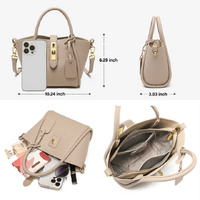 Beige Genuine Leather Women's Handbag - Stylish Bucket Bag with Top Handle and Crossbody Strap thumbnail