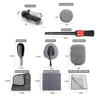 Type A 9-Piece Car Wash Tool Kit - Tire & Wheel Brushes, Wash Mitt, Microfiber Towels, and Wax Sponge Set thumbnail