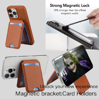 Black MagSafe Magnetic Wallet with Stand - PU Leather Card Holder for iPhone thumbnail
