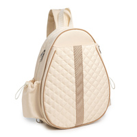 Off White Lightweight Waterproof Tennis Racket Backpack - Multifunction Sling and Backpack for Men and Women(The water cup racket is a shooting prop a thumbnail