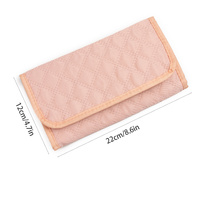 Pink Portable Travel Jewelry Organizer Roll - Foldable Jewelry Storage Pouch for Earrings, Rings, and Necklaces(Jewellery is a shooting prop and is no thumbnail