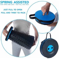 Rainbow Color Stitching Blue Portable Outdoor Telescopic Folding Stool with 100 Weight-Bearing Buckles, Lightweight and Compact Design, Perfect for Fi thumbnail