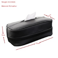 Black Multifunctional PU Leather Car Tissue Box Holder – Compact, Stylish, and Easy to Install with Headrest and Sun Visor Mounting Options thumbnail