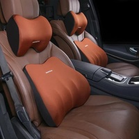 Coffee Memory Foam Car Seat Neck and Lumbar Support Set - Ergonomic Cushion for Office, Home, and Driving thumbnail