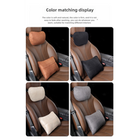 Black Luxury Eco-Friendly Suede Car Headrest and Lumbar Cushion Set - Ergonomic Support, All-Season Comfort, Adjustable Straps, and Durable Design for thumbnail