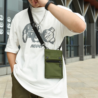 Green Water-Resistant Nylon Crossbody Phone Bag - Compact Travel Wallet & Card Holder for Men and Women(Mobile phones and cards are shooting props, no thumbnail