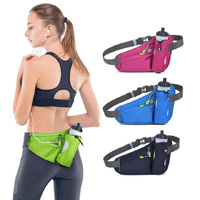 Dark Blue Hydration Running Waist Pack - Waterproof Lightweight Sports Belt with Bottle Holder(Water bottles are filming props, not included) thumbnail